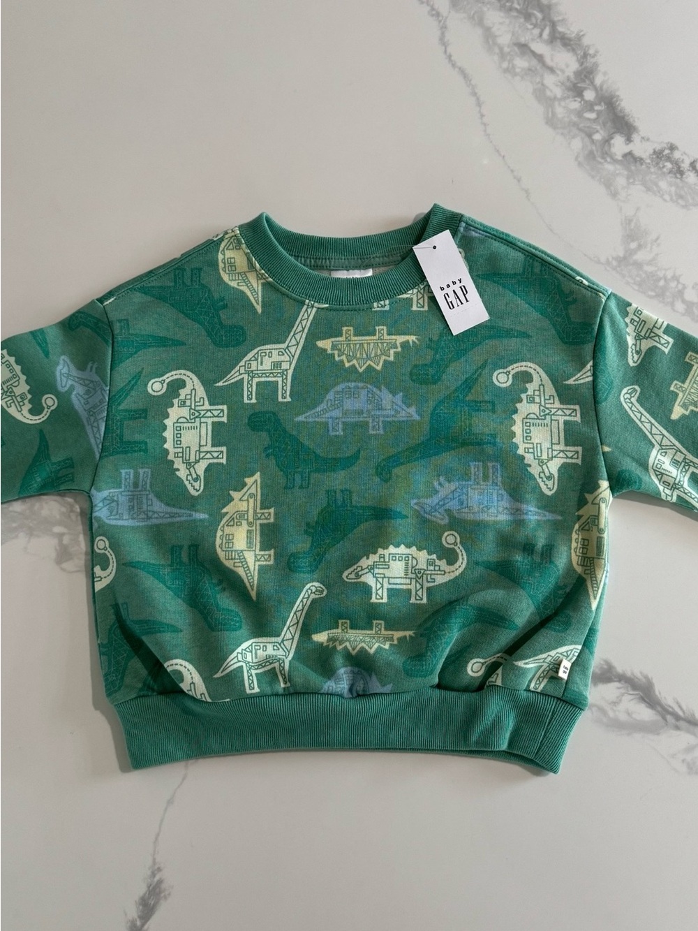 GAP Toddler Boy Green Dinosaur Sweatshirt 2T NEW